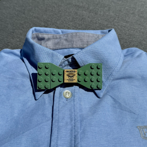 Blue shirt with a Lego bow tie for children