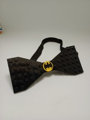 New Page Black Lego bow tie for adults with Batman Logo pattern
