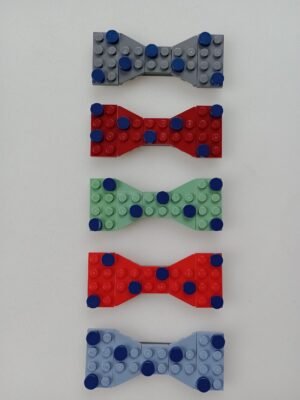 New Page Set of 5 Lego bow ties in different colours with small blue dots