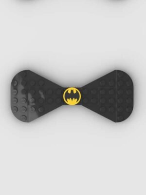 New Page Black Lego rounded bow tie with batman tile in the middle