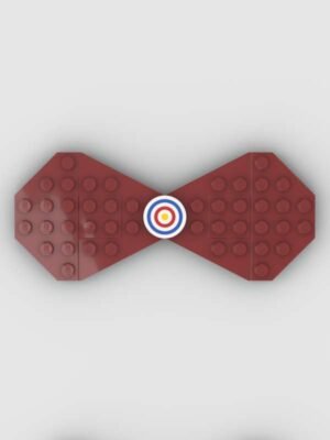 New Page Dark Red Lego bow tie with target tile in the middle