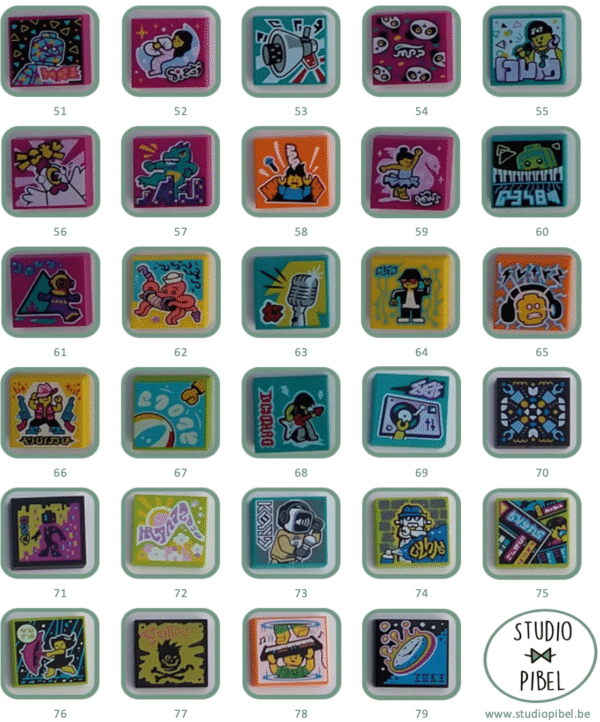 Lego tiles with print