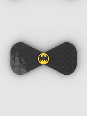 New Page Black rounded Lego bow tie with Batman tile in the middle