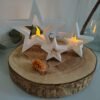 Set of 3 white concrete handmade stars