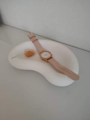 New Page Concrete white decorative bowl with a flower and a watch