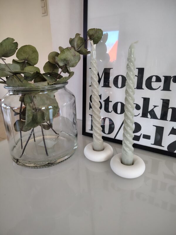 Concrete white candle holders