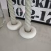 Concrete white candle holders